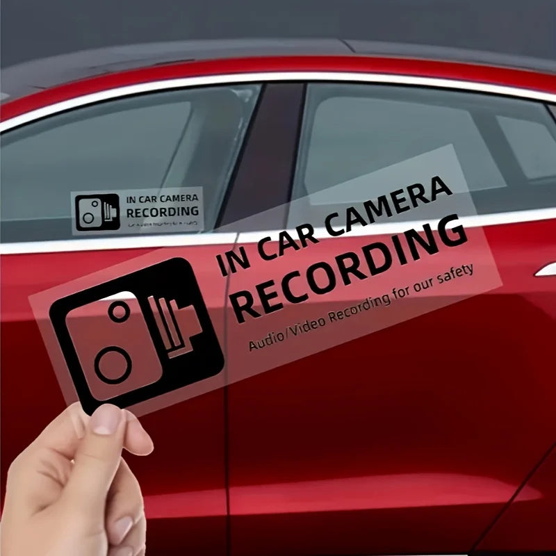 2pcsCar Camera Warning Sticker，Color Recording Warning Sticker