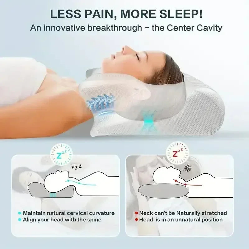 Memory Foam Pillows Butterfly Shaped Relaxing Cervical Slow For Rebound Neck Pillow Pain Relief Sleeping Orthopedic Neck Pillow