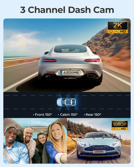 AZDOME M550 Pro Dash Cam 4K+1080P Built-in GPS 5G WiFi 3.19" IPS Screen Camera for Cars IR Night Vision 24H Parking Mode