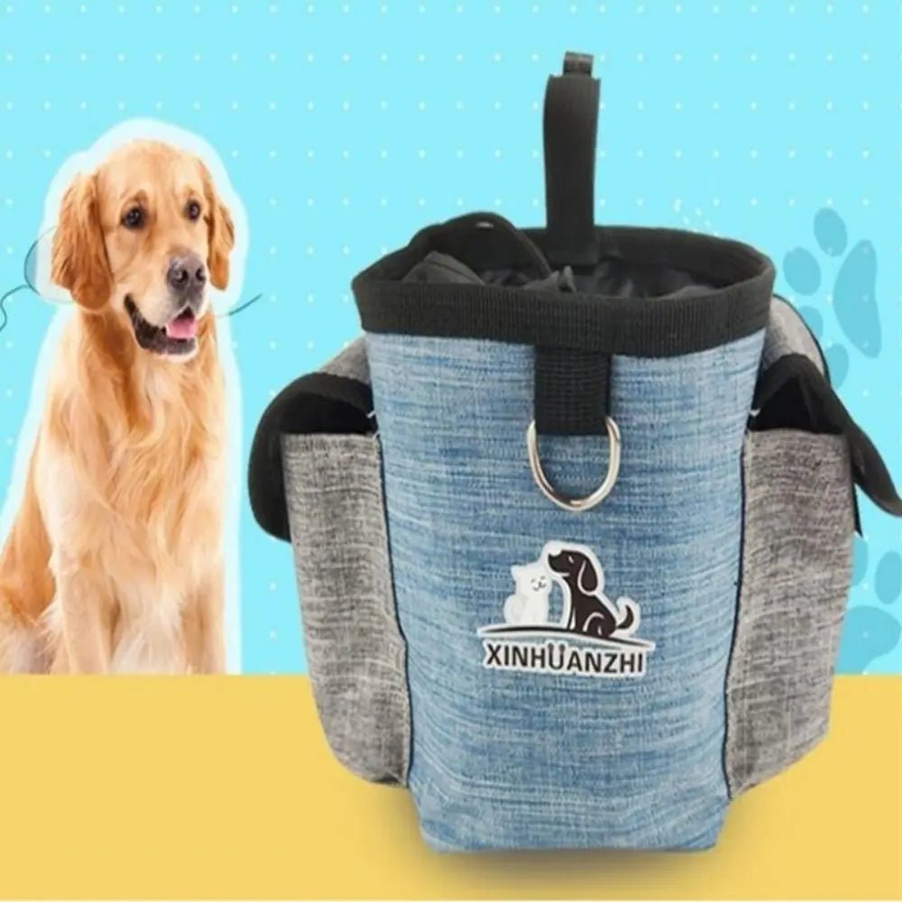 Oxford Dog Treat Bag Large Capacity with Adjustable Strap Dog Training Pouch with Poop Bag Hole Water Proof