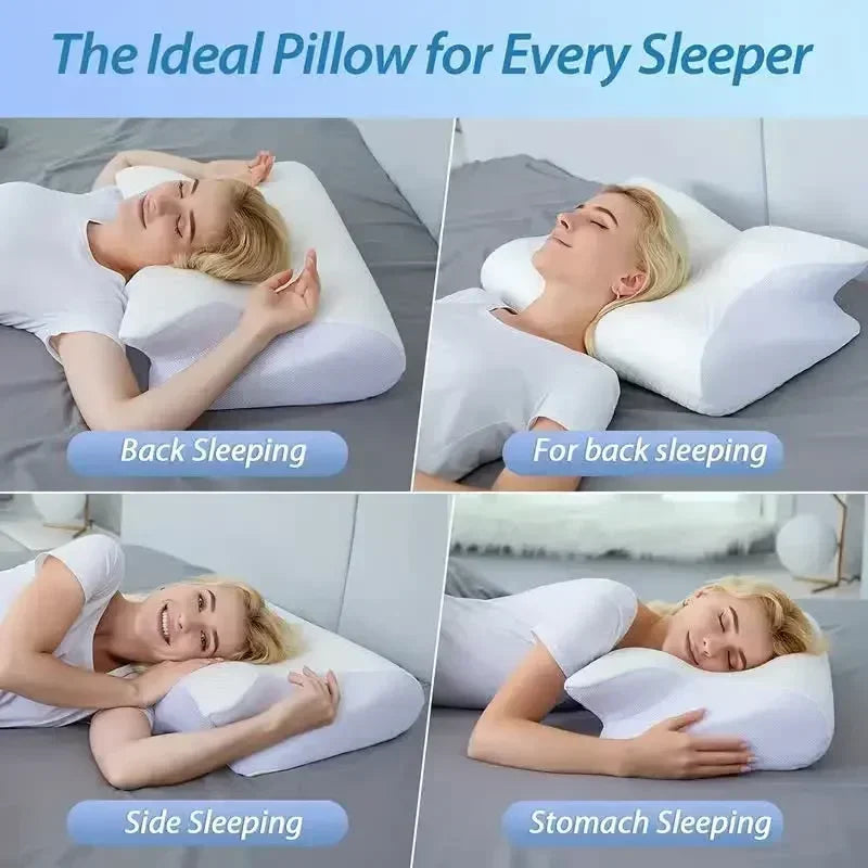 Memory Foam Pillows Butterfly Shaped Relaxing Cervical Slow For Rebound Neck Pillow Pain Relief Sleeping Orthopedic Neck Pillow