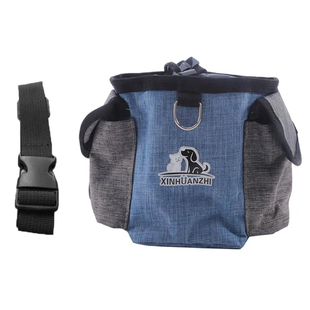 Oxford Dog Treat Bag Large Capacity with Adjustable Strap Dog Training Pouch with Poop Bag Hole Water Proof