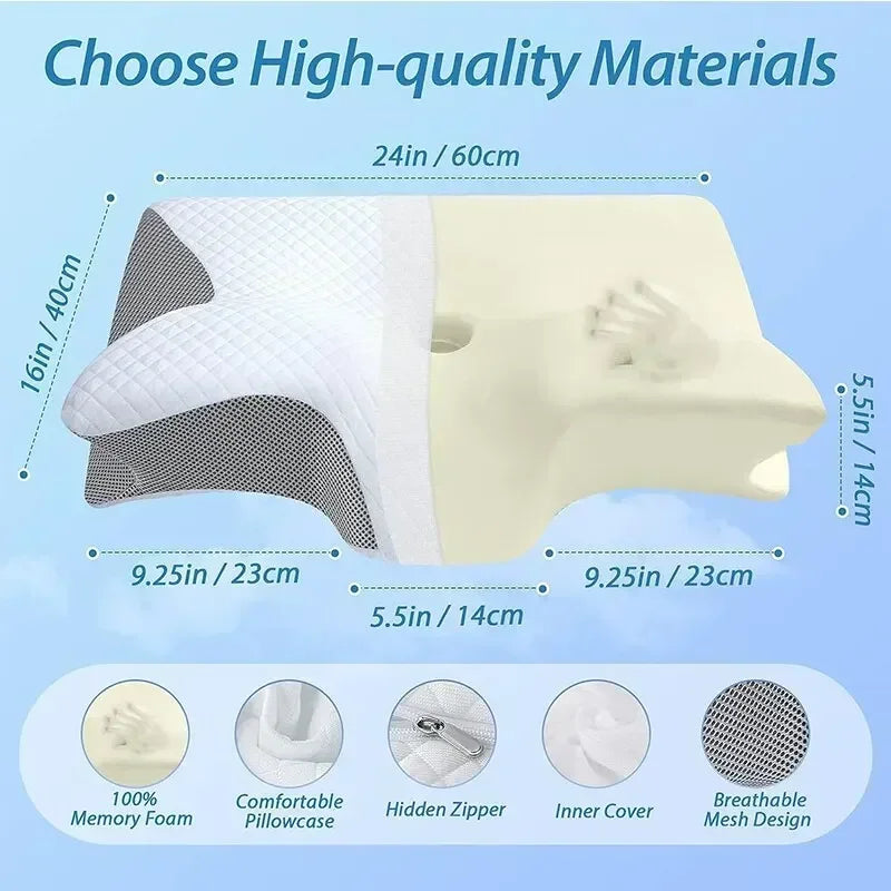 Memory Foam Pillows Butterfly Shaped Relaxing Cervical Slow For Rebound Neck Pillow Pain Relief Sleeping Orthopedic Neck Pillow