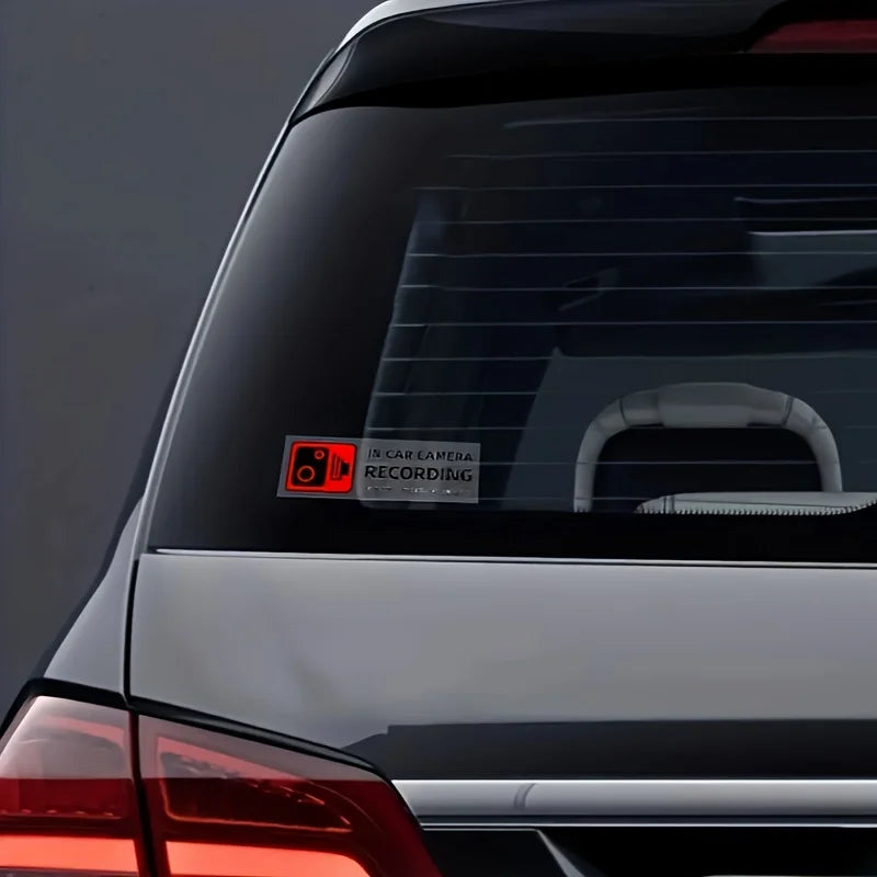 2pcsCar Camera Warning Sticker，Color Recording Warning Sticker