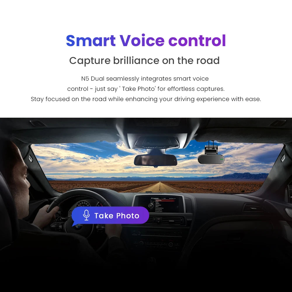 DDPAI 4K Dash Cam N5 Dual Front and Rear 4K Ultra HD Resolution AI Dash Camera NightVIS ADAS GPS  Auto record