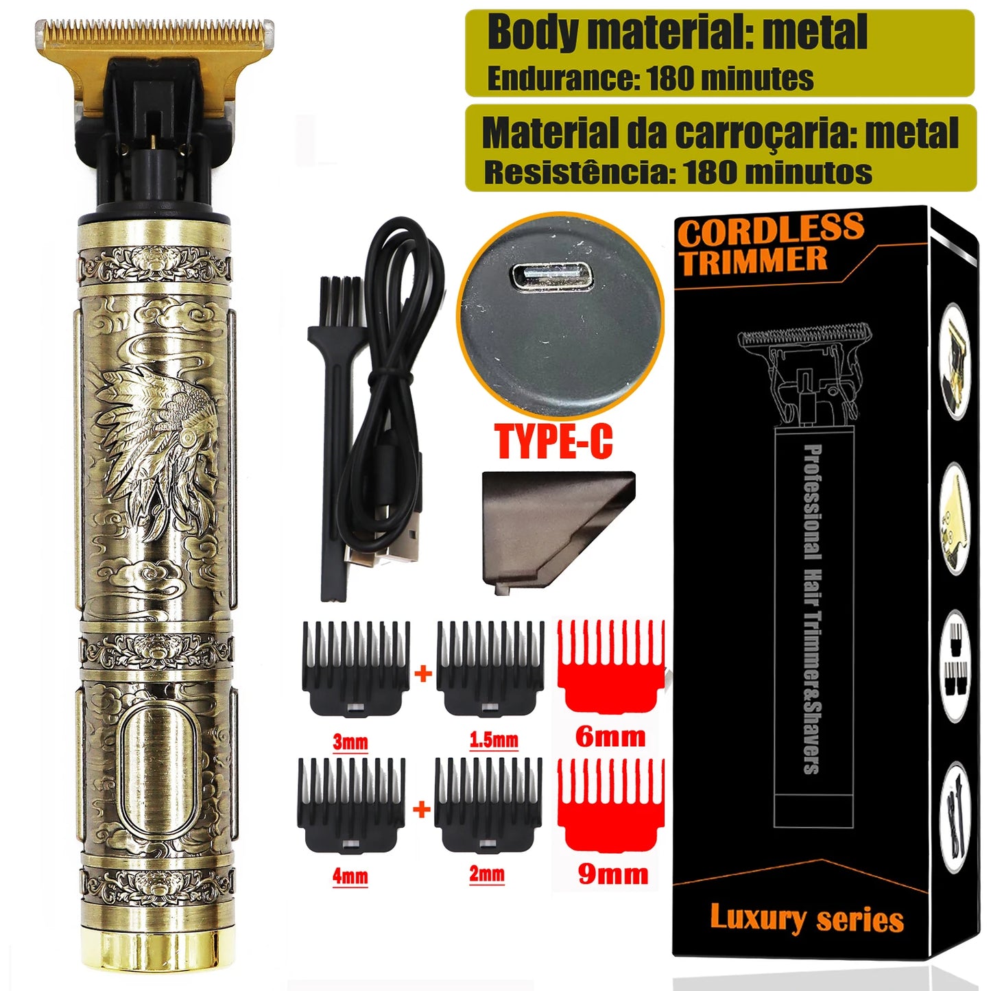 OHS Electric Hair Clipper Professional USB Cordless Clipper Professional Beard Trimmer Haircut Grooming Kit Hair Cutting Machine