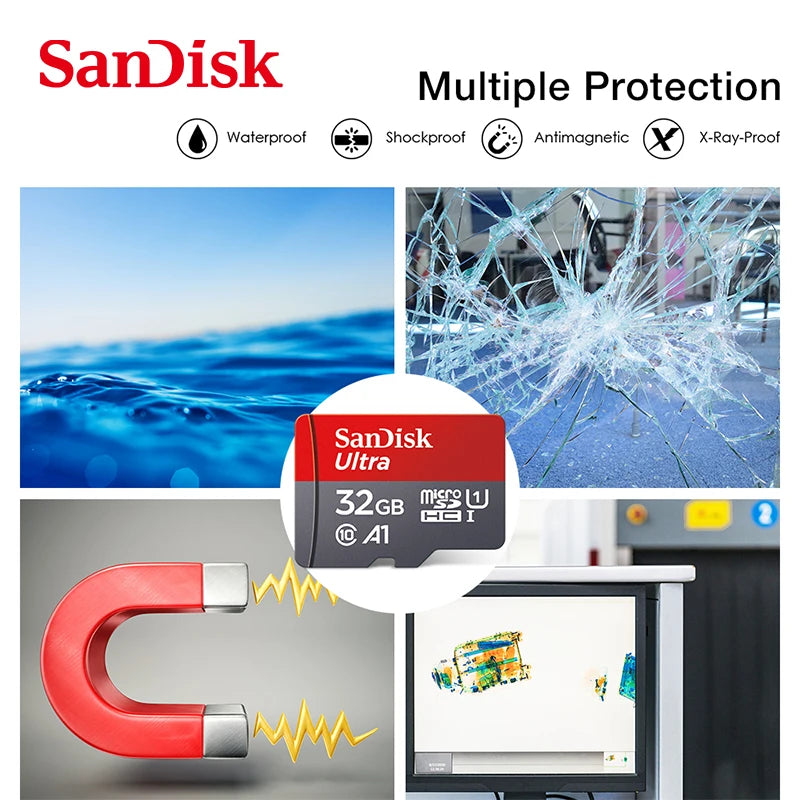 SanDisk Micro-SD Card 32GB 64GB 256GB 128GB A1 Memory Cards Class 10 Flash Drive Cards 32GB cartao de memoria For Phone
