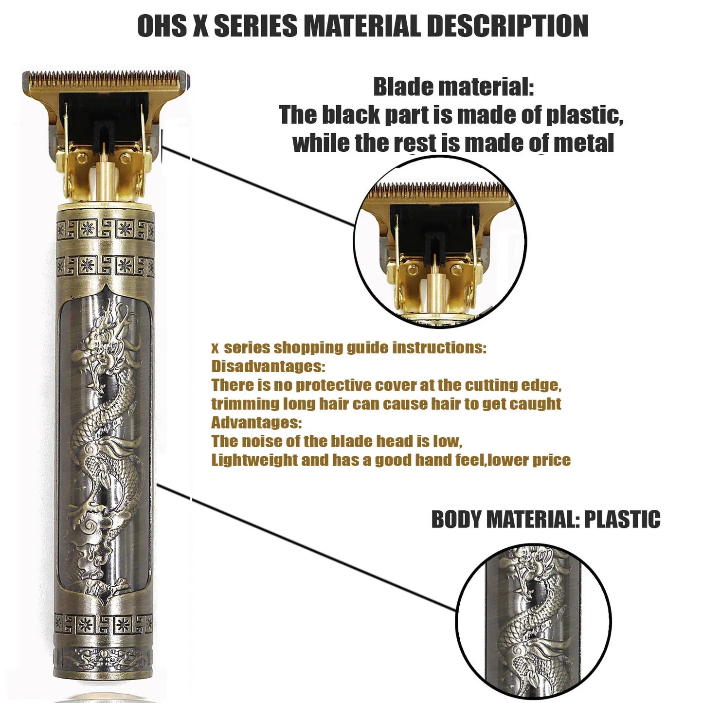 OHS Electric Hair Clipper Professional USB Cordless Clipper Professional Beard Trimmer Haircut Grooming Kit Hair Cutting Machine