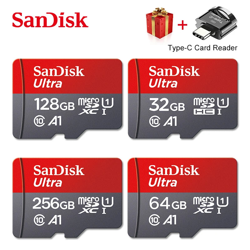 SanDisk Micro-SD Card 32GB 64GB 256GB 128GB A1 Memory Cards Class 10 Flash Drive Cards 32GB cartao de memoria For Phone
