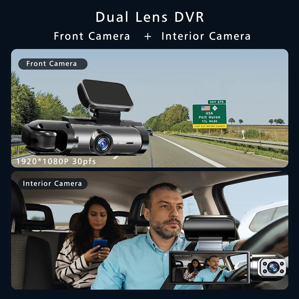 Dual Lens Dash Cam Car DVR FHD 1920*1080P Dash Camera Cabin Dashcam Vehicle Video Drive Recorder Interior Mini Dvrs Black Box