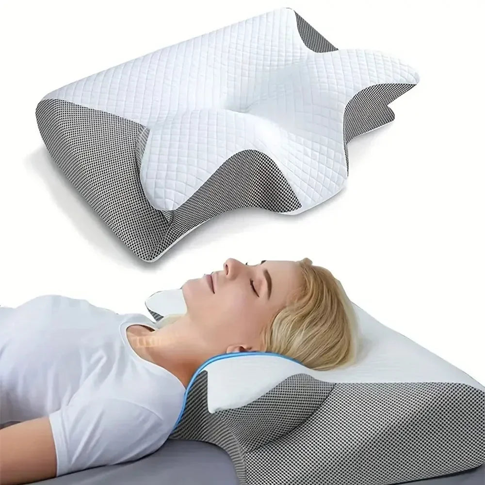 Memory Foam Pillows Butterfly Shaped Relaxing Cervical Slow For Rebound Neck Pillow Pain Relief Sleeping Orthopedic Neck Pillow