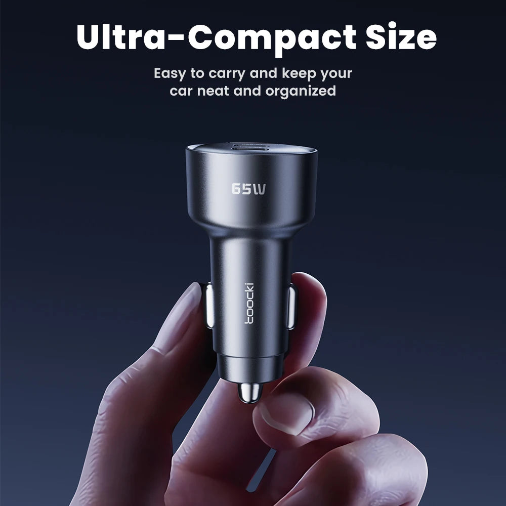 Toocki 65W Car Charger PD 35W Fast Charge for iPhone 16 15 14 Samsung S24 AFC USB C Car Phone Charger for Xiaomi Huawei Realme