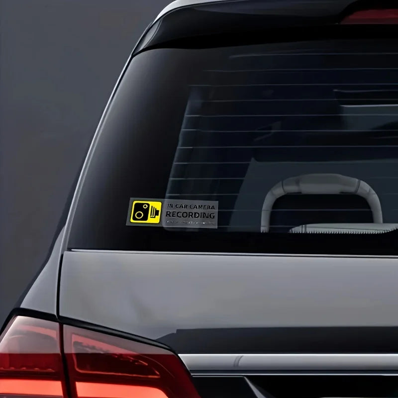 2pcsCar Camera Warning Sticker，Color Recording Warning Sticker