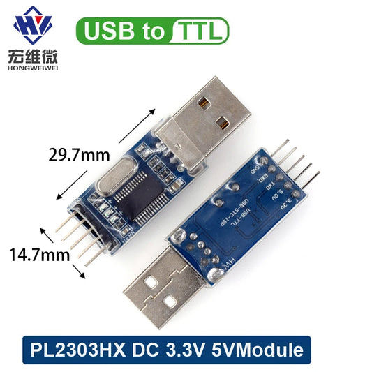 PL2303 USB To RS232 TTL Converter Adapter Module DC 3.3V 5V PL2303HX STC Microcontroller Brush Machine Board